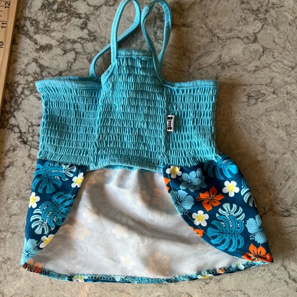 Hawaiian Dog Dress and Pink Jumper Dog Outfits - Picture 4 of 11